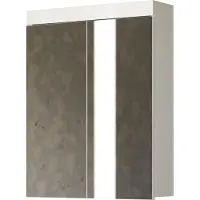 Trendteam . Espejo de baño Amanda, blanco, melamina/blanco brillante, técnica de inyección, 60 x 77 x 17 cm
