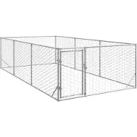 vidaXL - Jaula para perros para exteriores con puerta, 2x4x1 metros, acero galvanizado