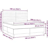 vidaXL Cama con somier y colchón de la marca , color marrón oscuro, dimensiones 180x200 cm, tapizada en tela