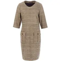 River Woods Dress Round Neck Applied Pkt Brown Talla: 36 | Mini Vestidos Outlet | Mujer | Marrón
