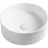 Sapho PICOBELLO: Lavabo de cerámica, instalación encimera, diámetro 37 cm, color blanco