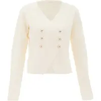 NAEMI Cárdigan oro / blanco lana