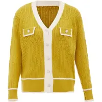 NALLY Cárdigan beige / mostaza
