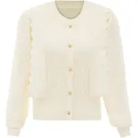 NAEMI Cárdigan blanco lana