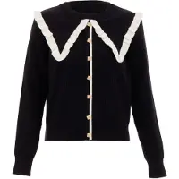NAEMI Cárdigan negro / blanco