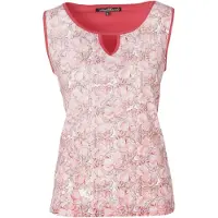 KOROSHI Top rosa oscuro / blanco