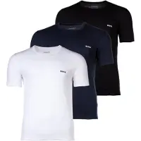 BOSS para hombre. 50475284 Pack 3 Camisetas RN Clásico negro, azul, blanco (L), Homewear, Gris, Algodón, Manga corta, outlet 2026.