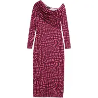 Desigual , Vestido cuadros psicodélicos, Poliester, Rojo, XL