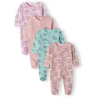 MINOTI Pijama menta / lila / rosa claro / negro