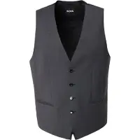 BOSS Chaleco para traje gris oscuro / negro