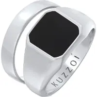 KUZZOI Anillo negro / plata