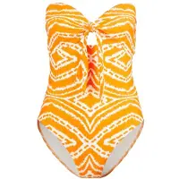 Seafolly - Women's Zanzibar Twist Tie Front One Piece - Traje de baño size 34, naranja