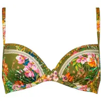 Watercult - Women's Sunset Florals Bikini Top 7374 - Parte superior de bikini size 44 - C, oliva