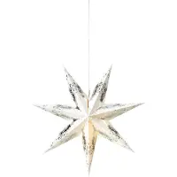 Markslöjd , guirnalda de estrellas colgantes, color blanco y plateado, dimensiones: 75 cm de alto x 23 cm de profundidad x 75 cm de ancho