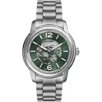 Fossil Reloj analógico 'Heritage' verde / plata