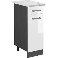 Vicco Mueble bajo de cocina R-Line Blanco alto brillo 30 cm ET Mármol, Model 45681