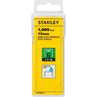 Stanley Stanley, grapas G de 12 mm, 1000 unidades, resistentes, acero inoxidable