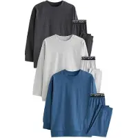 Next Pijama azul / gris moteado / negro / blanco