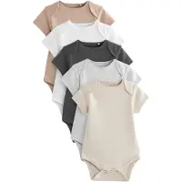 Next Pijama entero/body 'Essential' moca / antracita / gris moteado / blanco