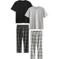 Next Pijama largo gris / gris claro / negro
