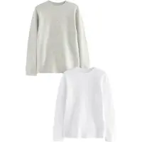 Next Camiseta térmica gris moteado / blanco
