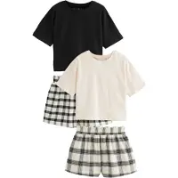 Next Pijama negro / blanco natural