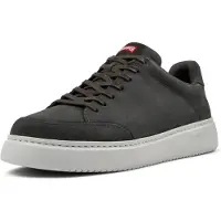 Camper para hombre. K100841-031 Zapatillas de piel Runner K21 gris oscuro (44), Plano, Ante, Cordones, Casual, Sostenible, outlet 202