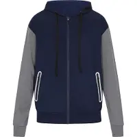 OCY Sudadera con cremallera marino / gris moteado