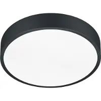 TRIO Lámpara de techo LED negra con regulador de intensidad, diámetro 31 cm - Ideal para escaleras o recibidores