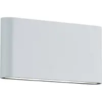 TRIO Lámpara de pared exterior LED Leuchten, modelo Thames II, color blanco mate, con iluminación direccional hacia arriba y hacia abajo