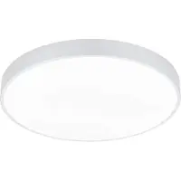 TRIO Lámpara de techo LED redonda, de diseño plano, color blanco, con regulación de intensidad externa, ideal para cocina y pasillo