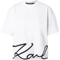 Karl Lagerfeld Karl Signature Hem T-shirt White Talla: XS | Camisetas de Seda Outlet | Mujer | Blanco