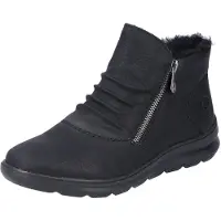 Rieker Botas 'Klassische Stiefelette Damen Z0051-01 Kunststoff (Synthetik) in schwarz' negro