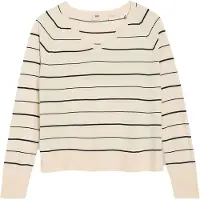 Levi's Petal Vneck Sweater Olympic Stripe White Talla: L | Sudaderas con Capucha Outlet | Mujer | Blanco