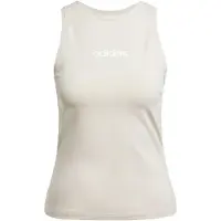 Adidas adidasCamiseta sin mangas Essentials Linear Slim Cotton S Beige / White Mujer