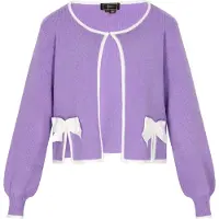 Faina Cárdigan lavanda / blanco