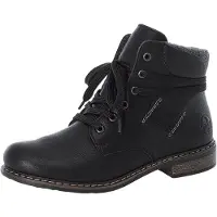 Rieker Botas con cordones 'Schnürstiefelette Damen 7122201 Kunststoff (Synthetik) in schwarz' negro