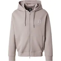 Armani Exchange para hombre. XM000371AF10818U6107 Sudadera con capucha y cremallera completa en algodón-poliéster elástico laminado gris