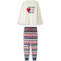 Gisela Pijama 'Set' marino / rojo / offwhite