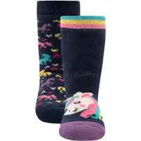 Ewers Calcetines 'Einhorn' azul / azul noche / coral / naranja oscuro