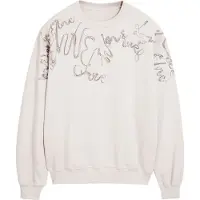 Desigual , Sudadera bordados, Algodon, Blanco, M