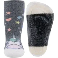 Ewers Calcetines 'Einhorn' antracita / gris claro / lila pastel / rosa pastel
