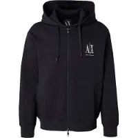 Armani Exchange para hombre. XM000371AF10818UB101 Sudadera con capucha y cremallera completa en algodón-poliéster elástico laminado mari