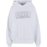 FELICIOUS Sudadera 'Rhinestones' plata / blanco