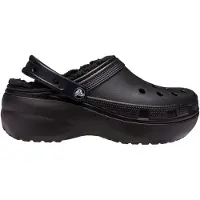Crocs Zuecos Classic Platform Lined Clog W mujer - Negro - 39 / 40