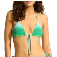 Seafolly - Women's Spectrum Slide Tri - Parte superior de bikini size 42, turquesa