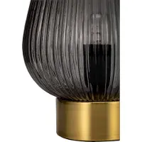 Pauleen Lámpara de mesa Crystal Gloom, máx. 40W, casquillo E27, vidrio ahumado/latón, 230V, vidrio