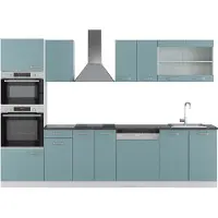 Vicco Mueble de cocina R-Line Gris azulado 300 cm con armario alto, ET Antracita, Model 42370