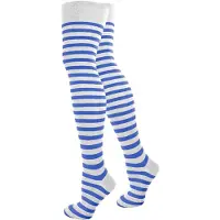 Normani Calcetines sobre la rodilla azul / blanco