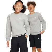 Nike - Kid's NSW Club Fleece Crew L/S - Camiseta de manga larga size XS, gris